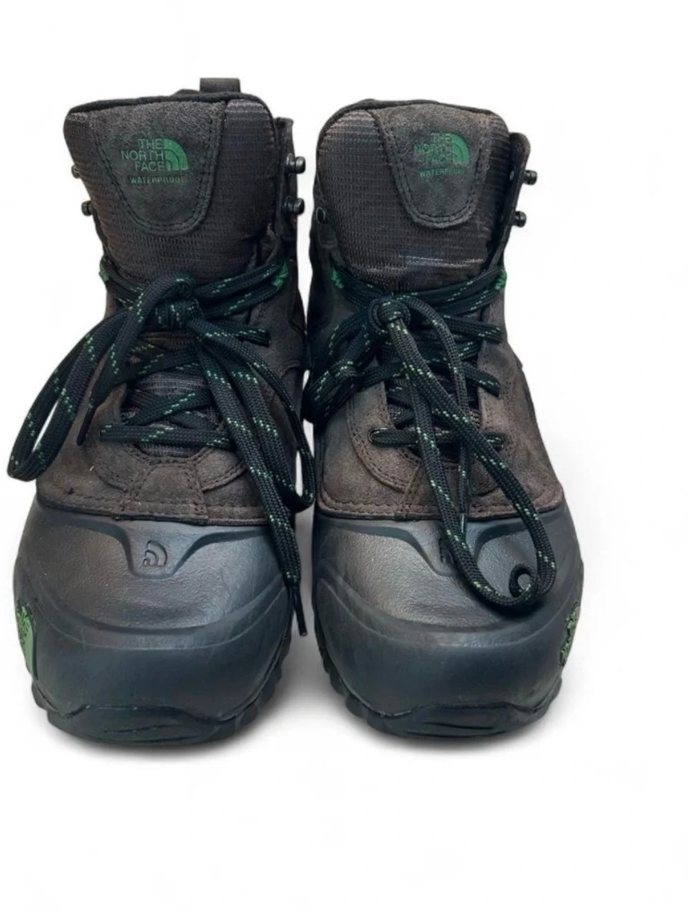 The North Face Kids Black Boots with Green Accents